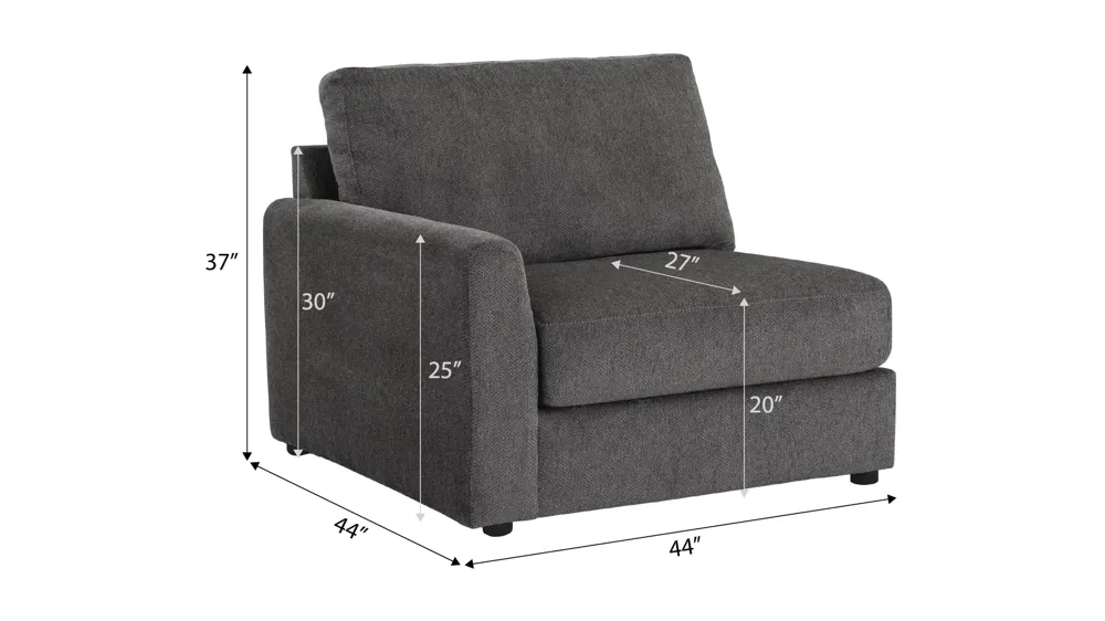 Tessa Left Arm Facing Chair Dimensions