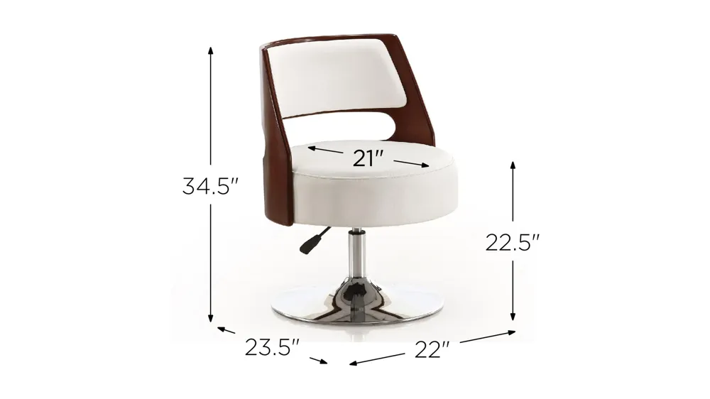 Salon Adjustable Height Swivel Accent Chair Dimensions
