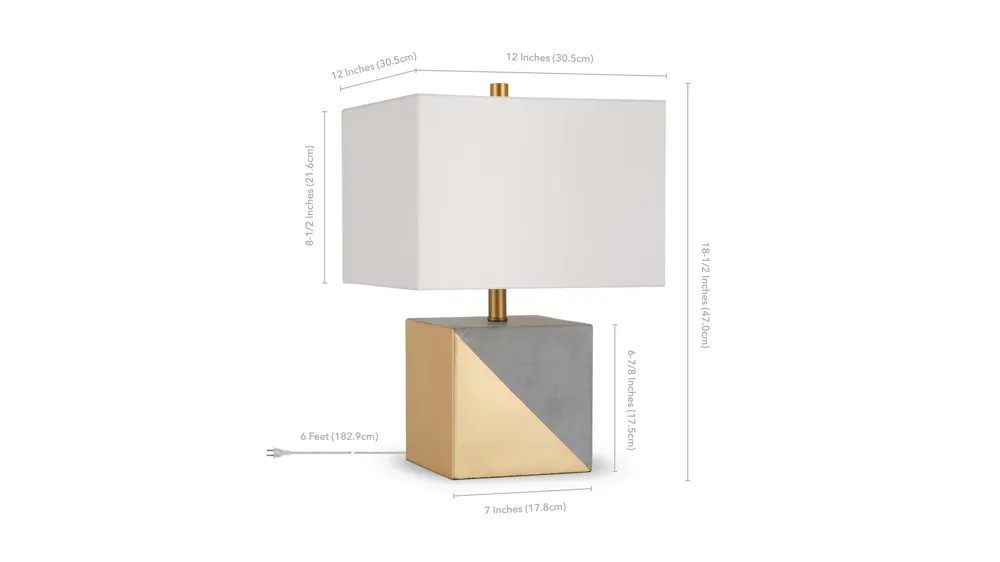 Camilla Concrete Table Lamp Dimensions