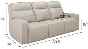 Beckett Power Sofa with Power Headrest and Power Lumbar