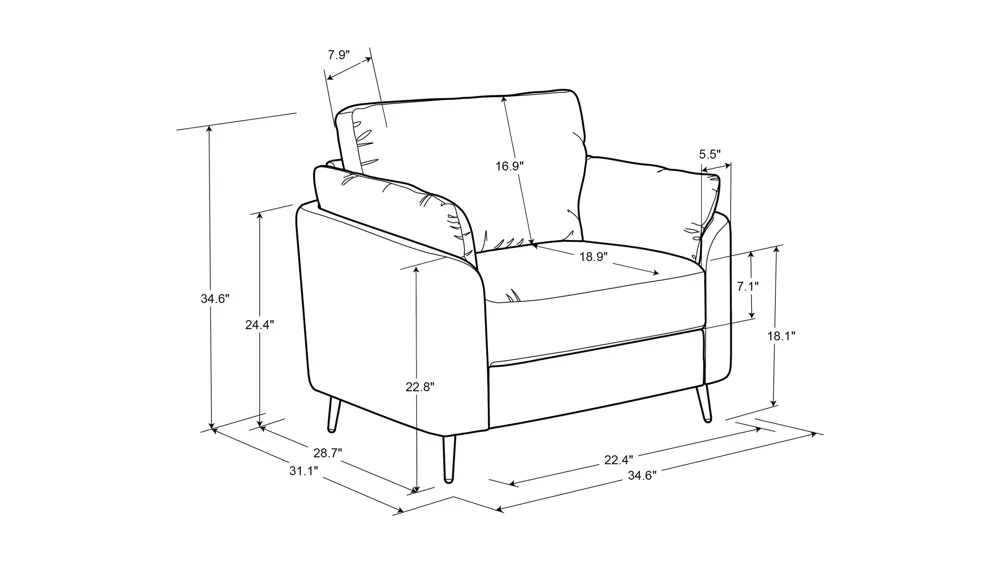 Bradley Accent Chair Dimensions