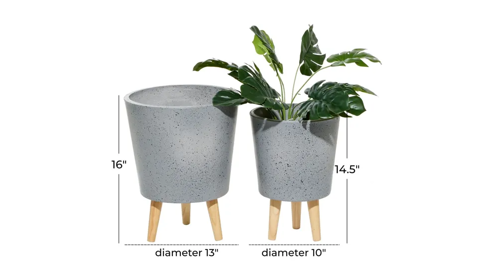 Ivy Collection Sheik Planter Set of 2 Dimensions
