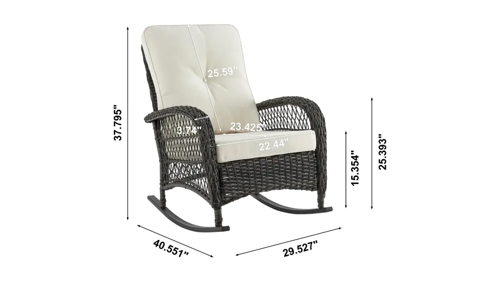 Fruttuo Patio Rocking Chair Dimensions