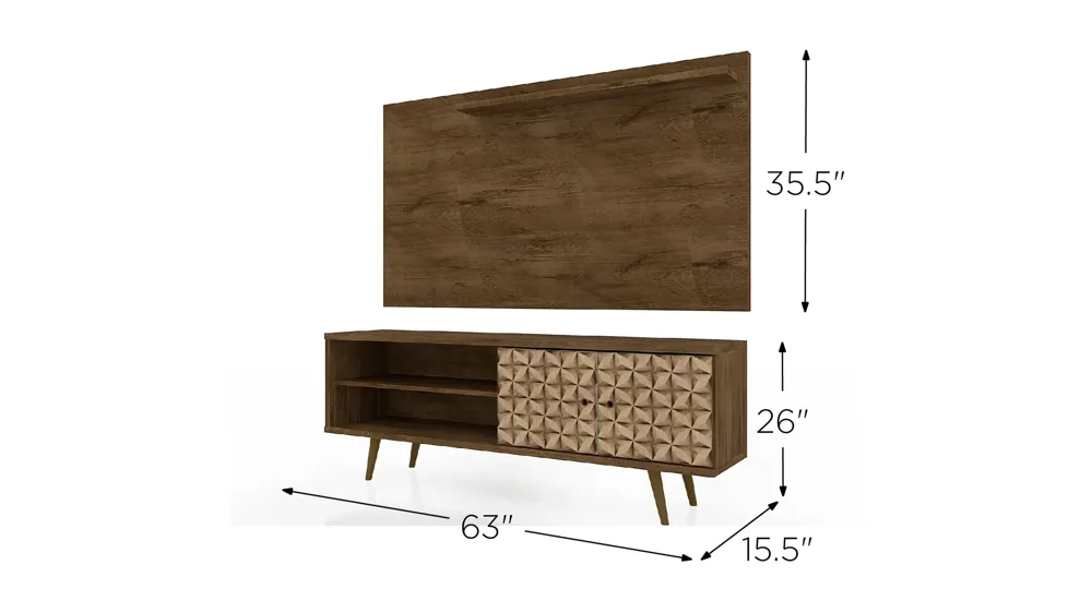 Liberty 62" TV Stand and Panel Dimensions