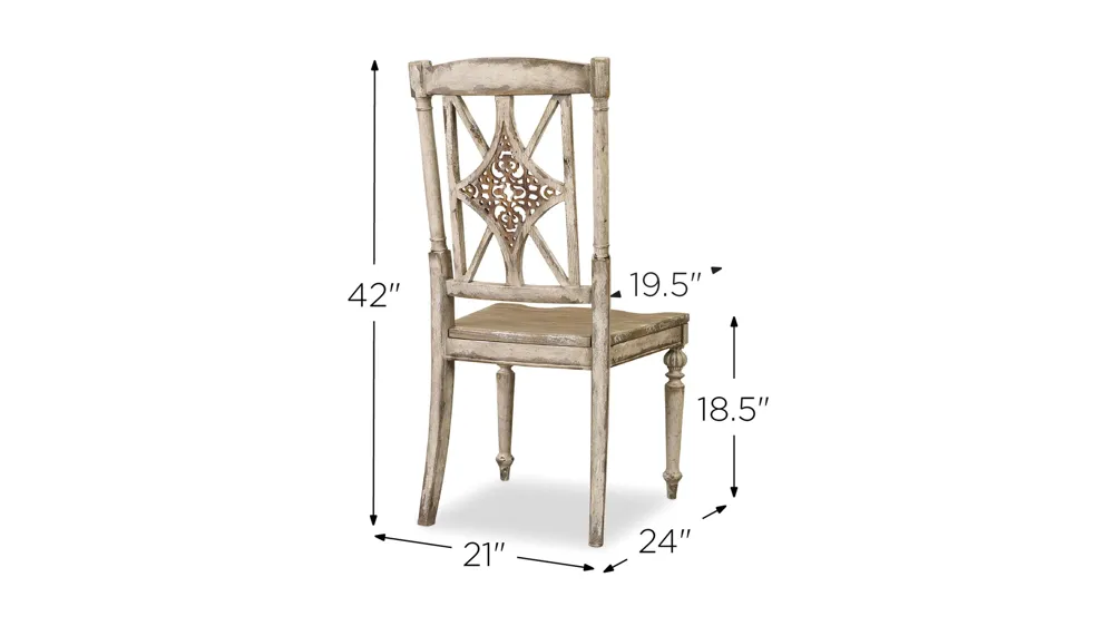 Chatelet Fretback Side Chair - Set of 2 Dimensions