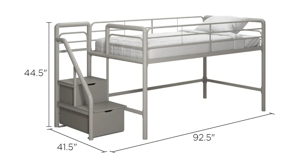 Mayfield Junior Loft Bed with Storage Steps Dimensions