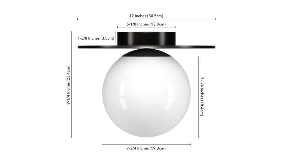 Aman Semi Flush Mount Dimensions