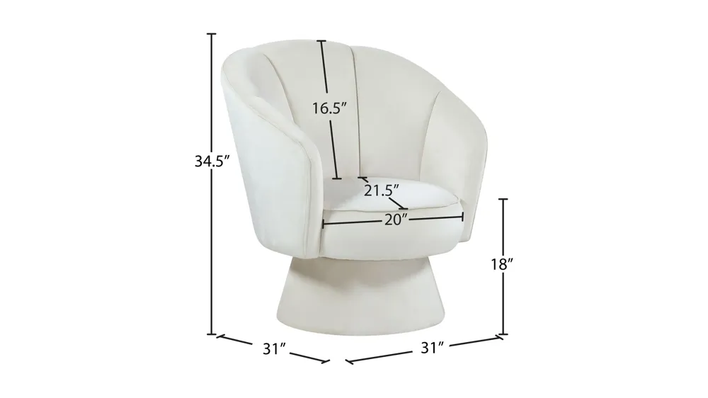 Swanson Velvet Accent Chair Dimensions