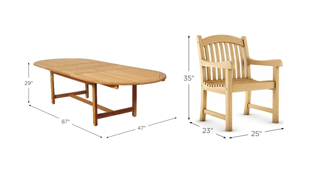 Campos 9-pc Oval Extendable Patio Dinig Table Set Dimensions