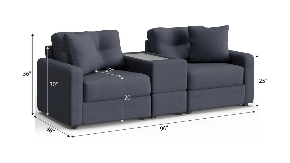 ModularOne 3-pc. Console Loveseat Dimensions