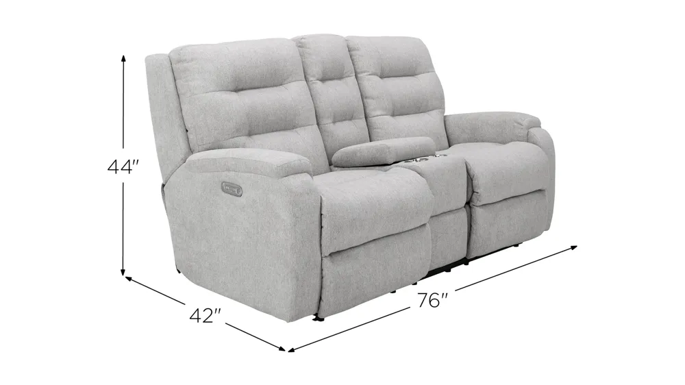 Halenbeck Power Reclining Loveseat w/ Console & Headrests Dimensions