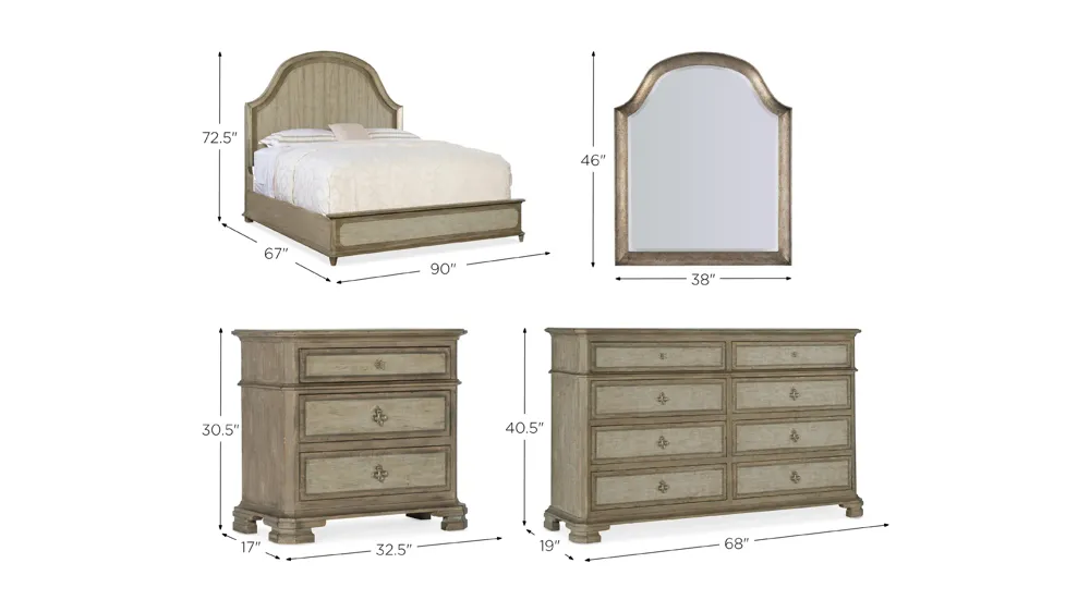 Alfresco 4-pc. Panel Bedroom Set Dimensions