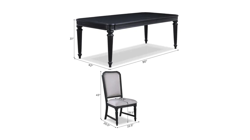 Kingsbury 5-pc. Dining Set Dimensions