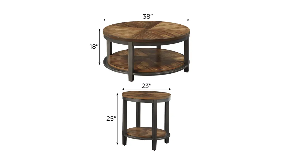 Roy 3-pc. Occasional Table Set Dimensions
