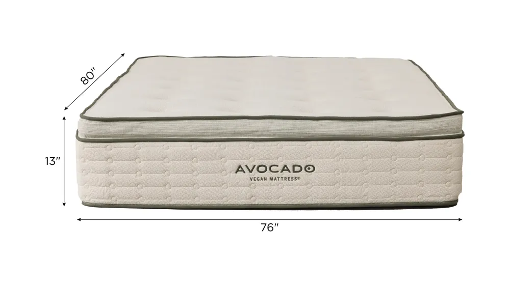 Avocado Vegan Plush Pillow Top Mattress Dimensions