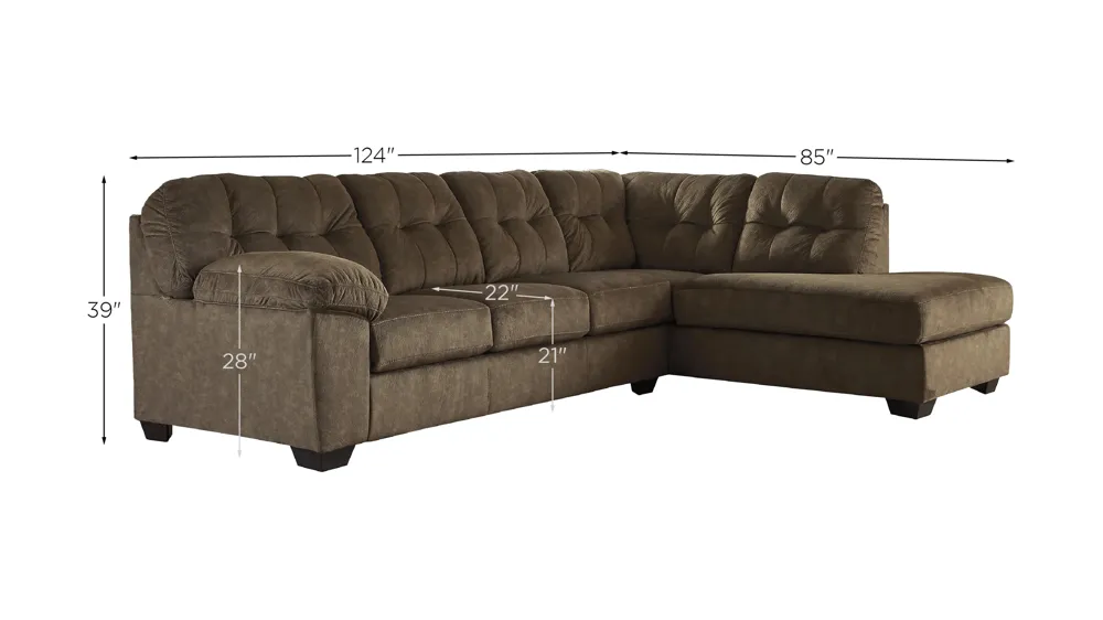 Accrington 2-Piece Sectional with Chaise Dimensions