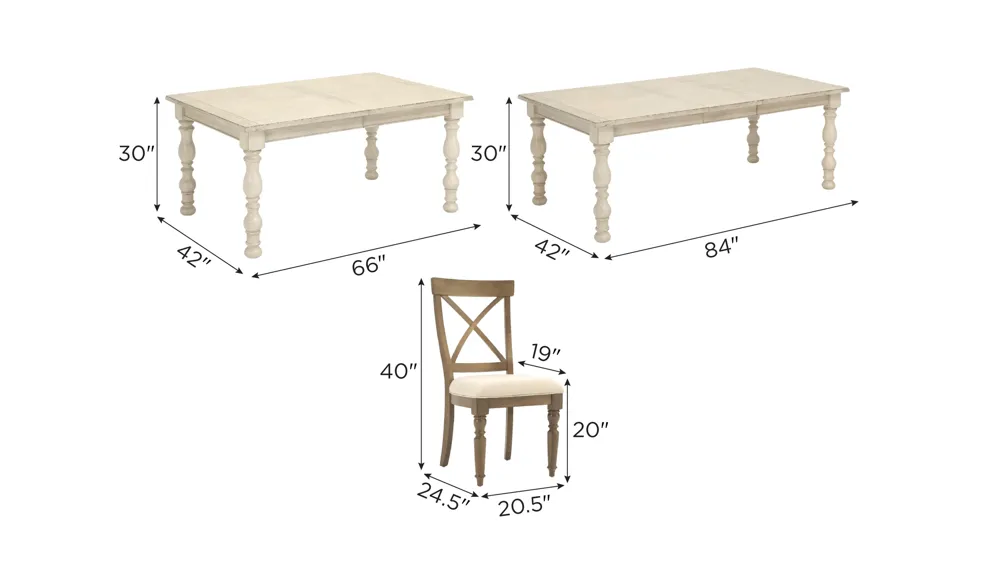 Aberdeen Dining Set Dimensions