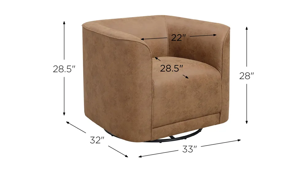 Whirlaway Swivel Accent Chair Dimensions