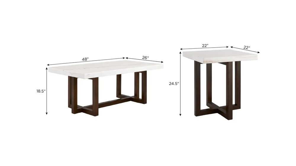 Branson 3-pc. Occasional Tables Dimensions
