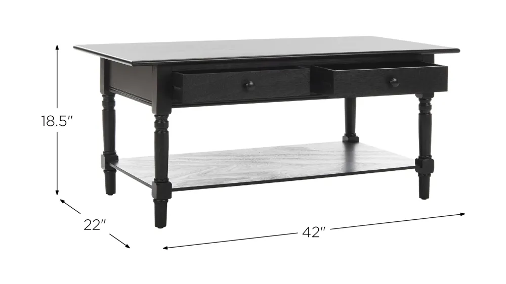 Alphonse 2 Drawer Coffee Table Dimensions