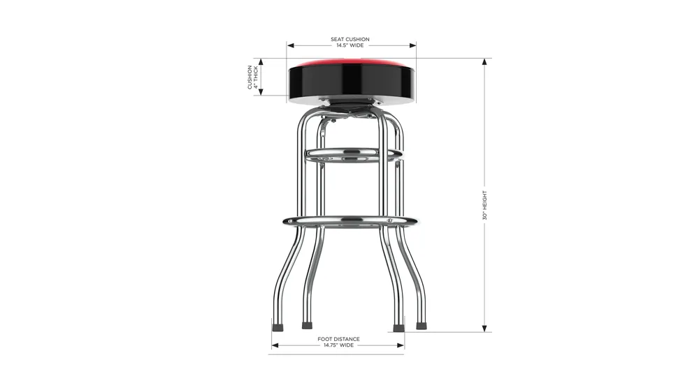 NHL Backless Swivel Bar Stool Dimensions