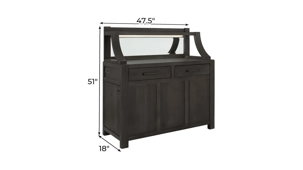 Callisto 2-pc. Server w/Hutch Dimensions
