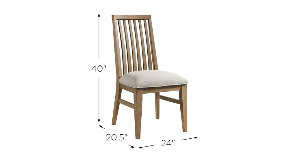 Landmark Slat Back Side Chair- Set of 2 Dimensions