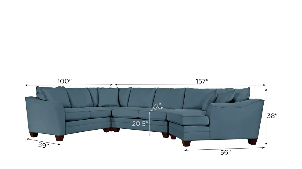 Foresthill 4-pc. Right Hand Cuddler with Loveseat Sectional Sofa Dimensions