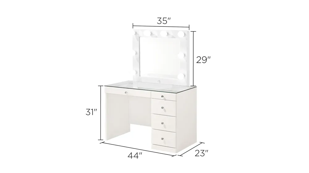 Diem Small Vanity Table w/ Mirror Dimensions