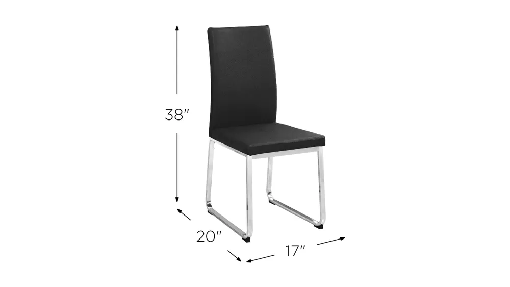 Monarch Chrome Dining Chair- Set of 2 Dimensions