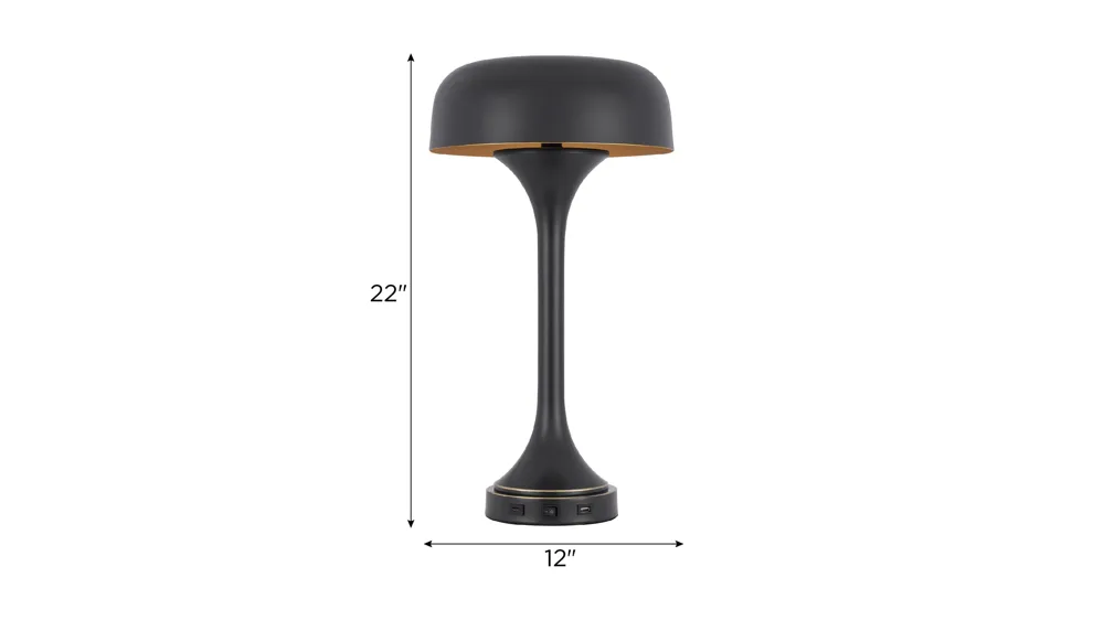 Mushroom Cloud Desk Lamp with USB Dimensions