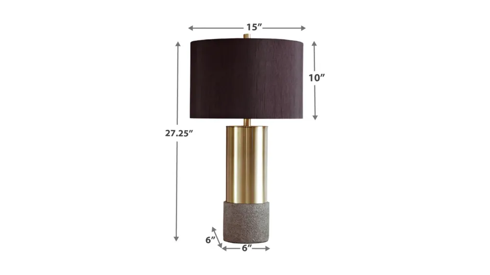 Jacek Metal Table Lamp Set Dimensions