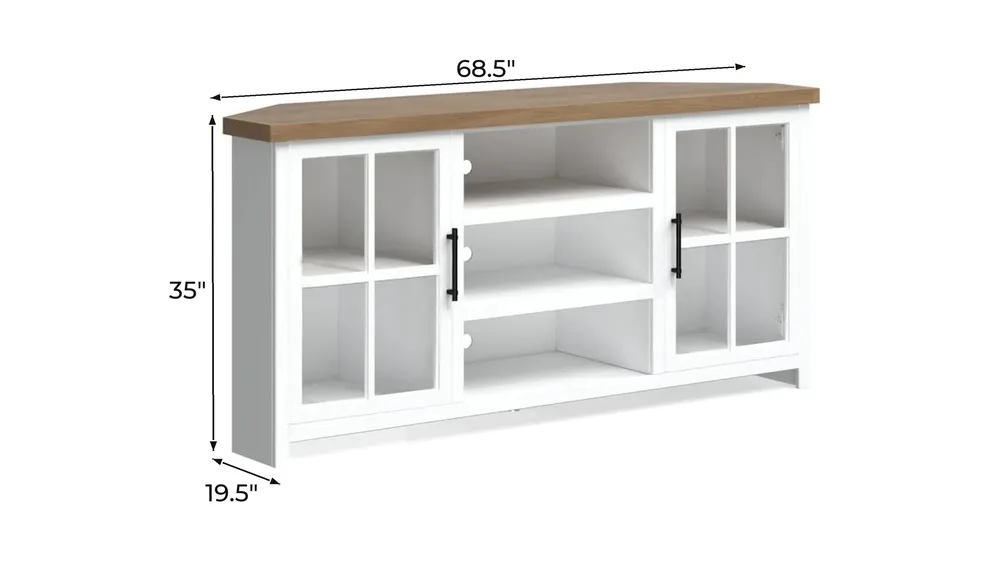 Foxgrove Corner TV Console Dimensions