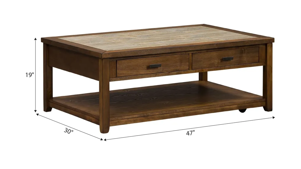 Mesa Valley Rectangular Cocktail Table Dimensions