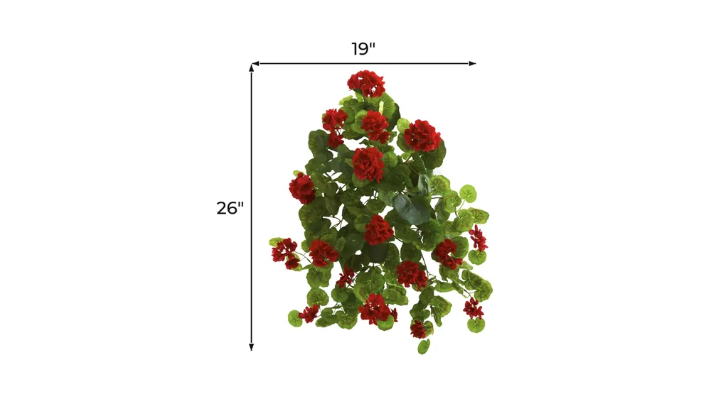 26in. Geranium Artificial Plant (Set of 2) Dimensions