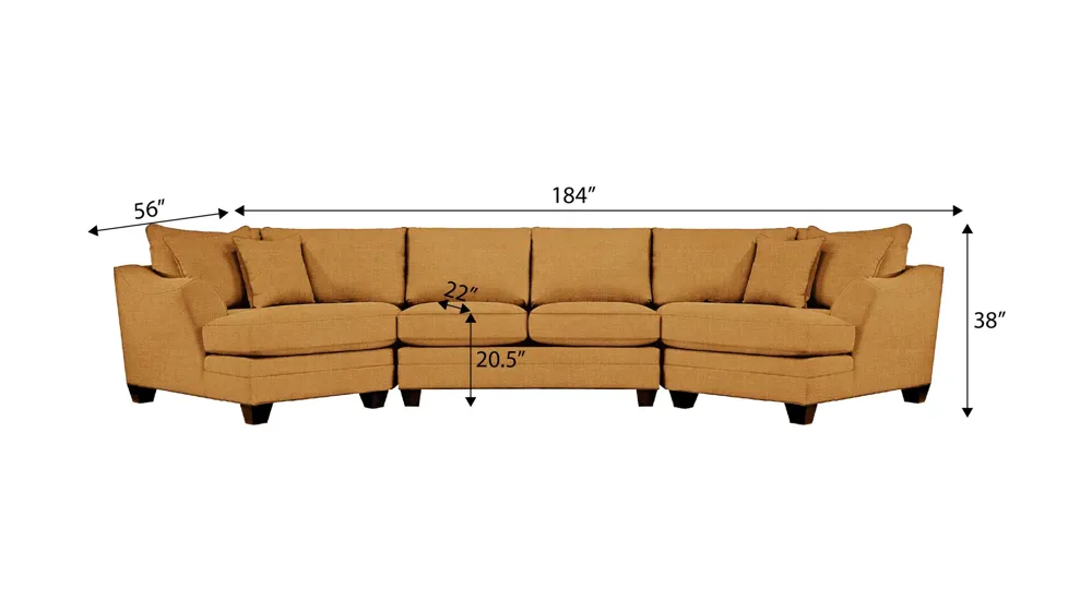 Foresthill 3-pc. Symmetrical Cuddler Sectional Sofa Dimensions