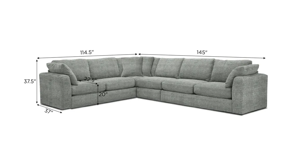 Nappily 4-pc. Sectional Dimensions