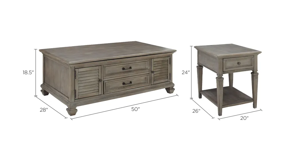 Ashford 3-pc. Occasional Tables Dimensions