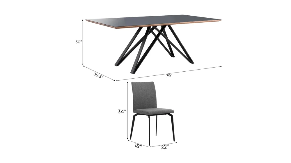Urbino Lyon 5-pc. Dining Set Dimensions