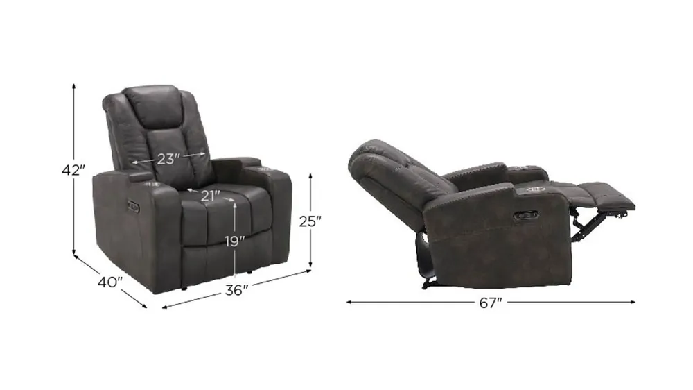 Matera Power Recliner Dimensions