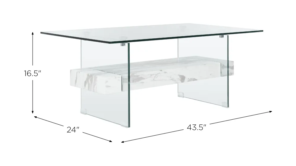 Orson Glass Coffee Table Dimensions
