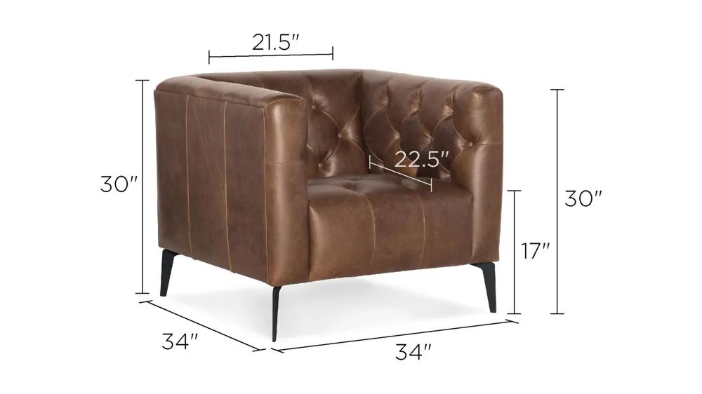 Nicolla Leather Stationary Chair Dimensions