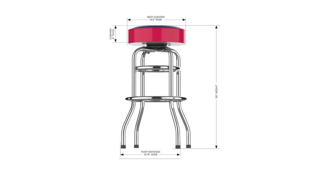 MLB Backless Swivel Bar Stool Dimensions