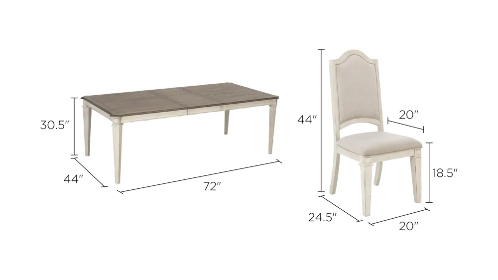 Bridgette 5-pc. Dining Set Dimensions