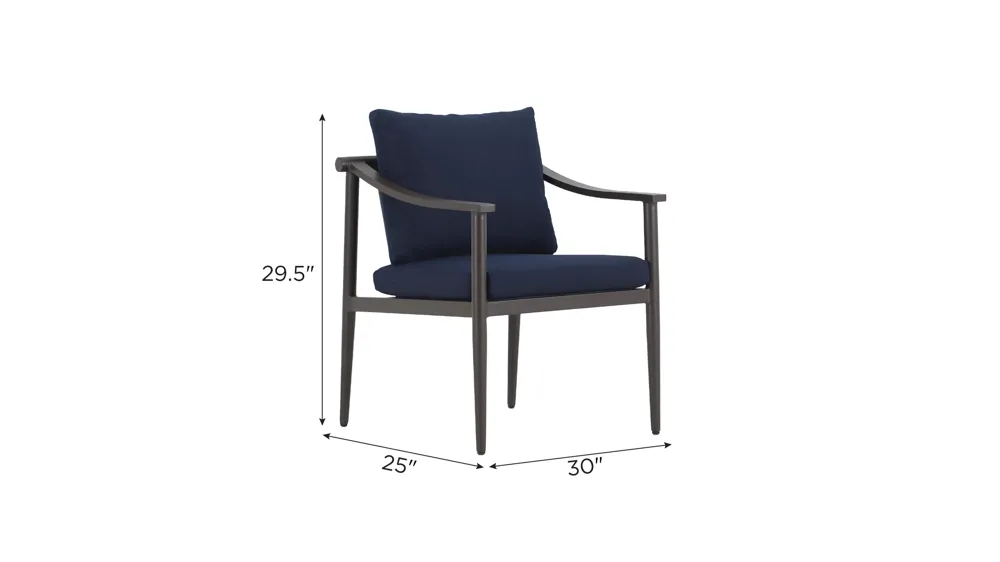 Moana Outdoor Patio Side Chairs - Set of 2 Dimensions