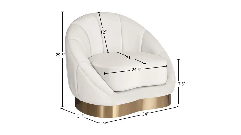 Shelly Velvet Chair Dimensions
