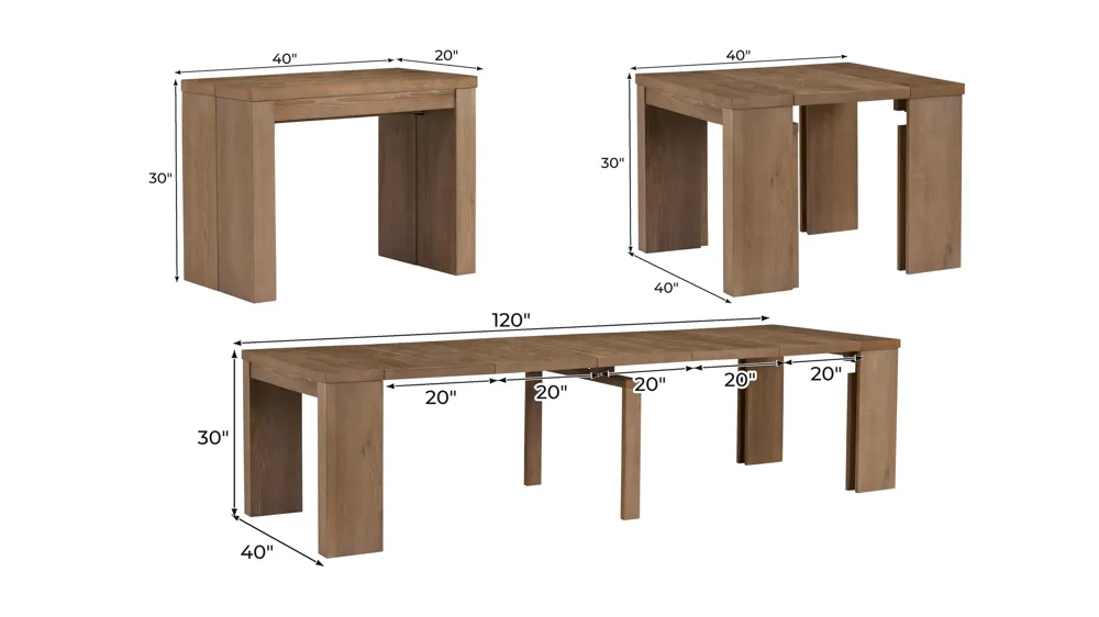 Callisto Dining Table w/ Leaf Dimensions