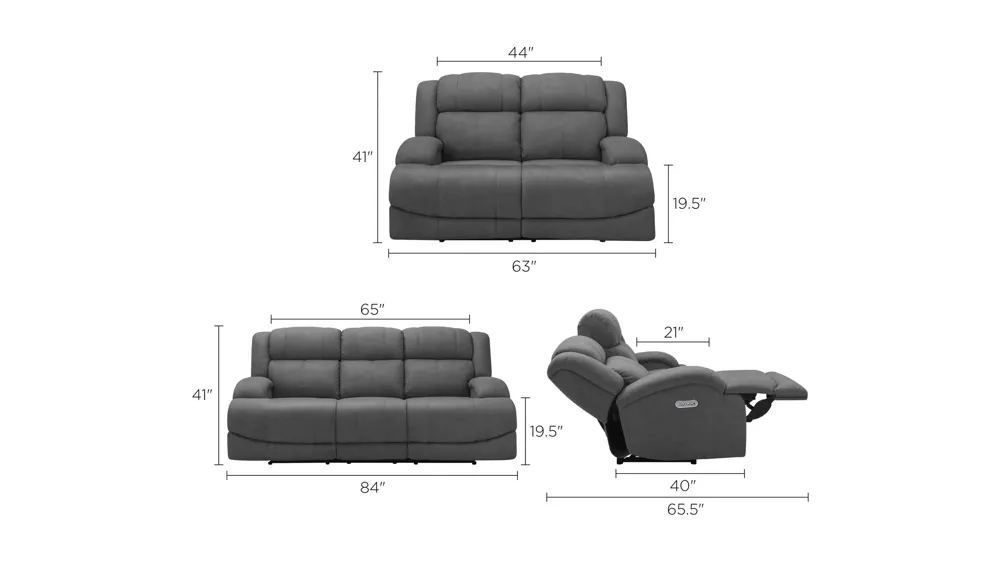 Quincey Living Room Set Dimensions