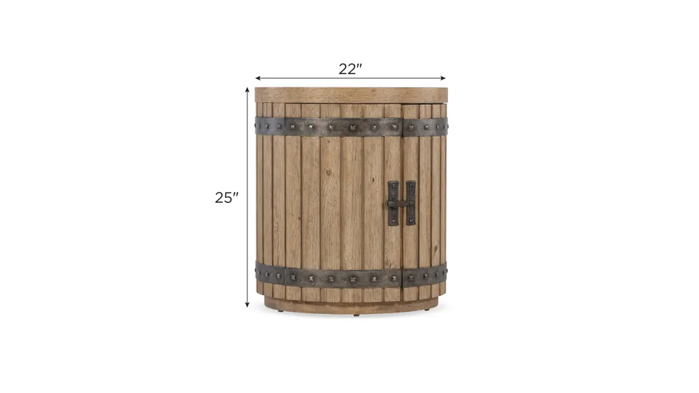 Vineyard Row Wine Barrel End Table Dimensions
