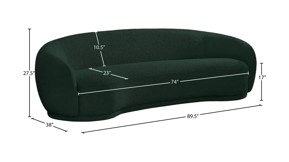 Hyde Boucle Fabric Sofa Dimensions